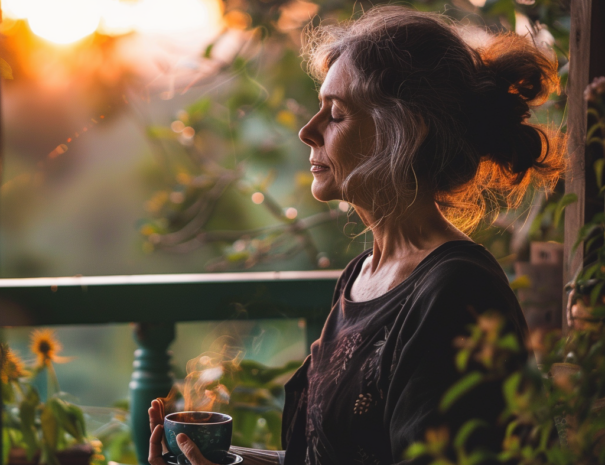photo_of_a_forty_year_old_woman_meditating_on_a_balcony_with_g_592c2635-ede1-4ad6-9f20-ad10cd4202ec